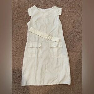 Chic White Belted Mini Dress